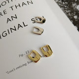 925 Silver Industrial Wind U Earrings Geometric Texture Earrings