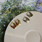 925 Silver Industrial Wind U Earrings Geometric Texture Earrings