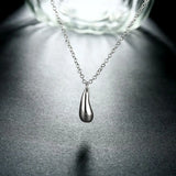 925 Silver Jewelry Set for Women Water Droplets Pendant Necklace Bracelet Rings