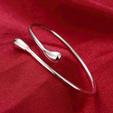 925 Silver Jewelry Set for Women Water Droplets Pendant Necklace Bracelet Rings
