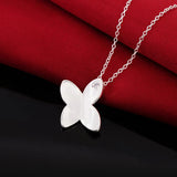 925 Silver Crystal Butterfly Pendant Necklace Earrings Set