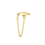 925 Sterling Silver Long Chain Clip-on Earrings for Women Men