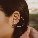 925 Sterling Silver Long Chain Clip-on Earrings for Women Men