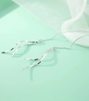 925 Silver Long Cross Earrings Allergy-Free