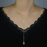 925 Silver Evil Eye Y Lariat Necklace Women Jewelry