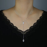 925 Silver Evil Eye Y Lariat Necklace Women Jewelry