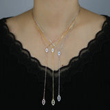 925 Silver Evil Eye Y Lariat Necklace Women Jewelry