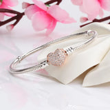 925 Silver Love Bracelet Zircon Women DIY Jewelry