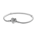925 Silver Love Bracelet Zircon Women DIY Jewelry