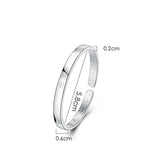 925 Silver Lucky Leaf Glossy Cuff Bracelet Bangle Women Jewelry