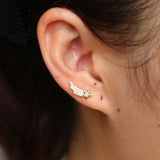 925 Silver Crystal Star Wedding Earrings CZ Bridal Jewelry