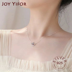 Moon Star Necklaces Moonstone Pendants Silver Plated Choker Party Gift