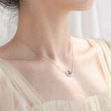 Moon Star Necklaces Moonstone Pendants Silver Plated Choker Party Gift