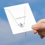 Moon Star Necklaces Moonstone Pendants Silver Plated Choker Party Gift