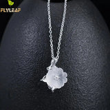 925 Silver Crystal Flower Necklace Women Lady Fine Jewelry