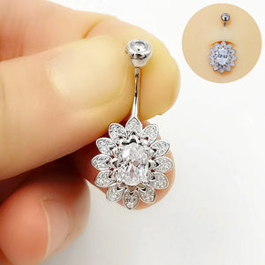 925 Silver CZ Belly Button Ring Body Jewelry 1PCS