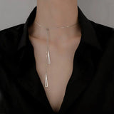 925 Silver Necklace Women Choker Tassels Long Chain Gift
