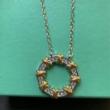 925 Silver Necklace 3.2 Moissanite Zircon Engagement Wedding