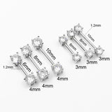 925 Sterling Silver Nipple Rings Barbell Crystal Ball Piercing 14G 2pcs/lot