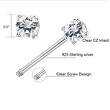 925 Sterling Silver Nipple Rings Barbell Crystal Ball Piercing 14G 2pcs/lot