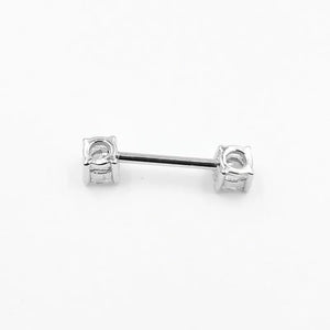 925 Sterling Silver Nipple Rings Barbell Crystal Ball Piercing 14G 2pcs/lot