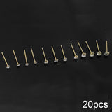 925 Silver Nose Stud Clear Crystal Straight Nose Pin Piercing 20pcs