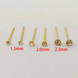 925 Silver Nose Stud Clear Crystal Straight Nose Pin Piercing 20pcs