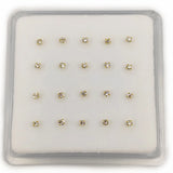 925 Silver Nose Stud Clear Crystal Straight Nose Pin Piercing 20pcs