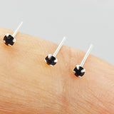 925 Sterling Silver Nose Piercing Tiny Crystal Nose Pin Straight Nose Stud