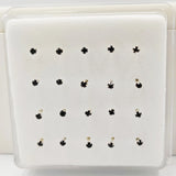 925 Sterling Silver Nose Piercing Tiny Crystal Nose Pin Straight Nose Stud