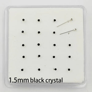 925 Sterling Silver Nose Piercing Tiny Crystal Nose Pin Straight Nose Stud