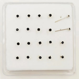 925 Sterling Silver Nose Piercing Tiny Crystal Nose Pin Straight Nose Stud