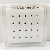 925 Sterling Silver Nose Piercing Tiny Crystal Nose Pin Straight Nose Stud