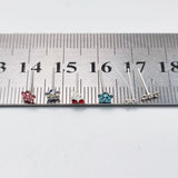 925 Silver Nose Stud Clear Crystal Nose Pin Nariz Piercing 20pcs
