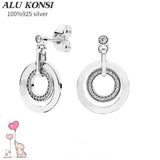 925 Silver Original Charm Double Earrings for Women