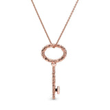 925 Silver Rose Necklace Pan Necklace Love Lock Women Jewelry
