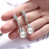 925 Silver Freshwater Pearl Drop Earrings for Women