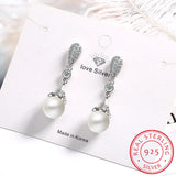 925 Silver Pearl Drop Earrings Women