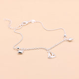 925 Silver Heart Anklets Foot Jewelry for Women