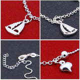 925 Silver Heart Anklets Foot Jewelry for Women