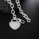 925 Silver Heart Chain Bracelet Party Wedding Jewelry