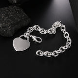 925 Silver Heart Chain Bracelet Party Wedding Jewelry
