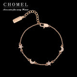 925 Silver Chomel Diamond Star Moon Bracelet