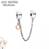 925 Sterling Silver Safety Chain Charm Bead for Bracelet