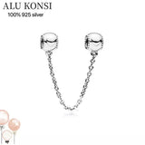 925 Sterling Silver Safety Chain Charm Bead for Bracelet