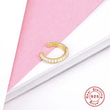 925 Silver Star Ear Cuff CZ Zircon Clip Earring