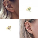 925 Silver Star Ear Cuff CZ Zircon Clip Earring