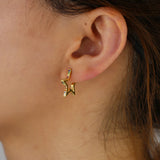 925 Silver Geometric Rainbow CZ Star Earrings for Christmas