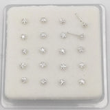 925 Silver Star CZ Nose Stud Body Piercing Jewelry 20pcs