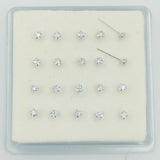 925 Silver Star CZ Nose Stud Body Piercing Jewelry 20pcs
